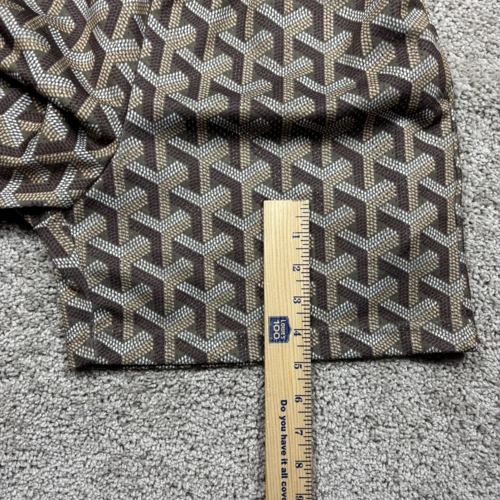 Bravest Studios Mens Mesh Shorts Brown Monogram Geometric Print Size M Medium